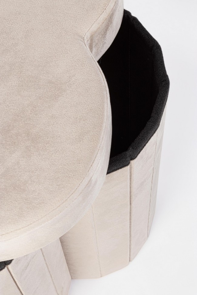 4x Pouf beige 40x40x40 in velluto