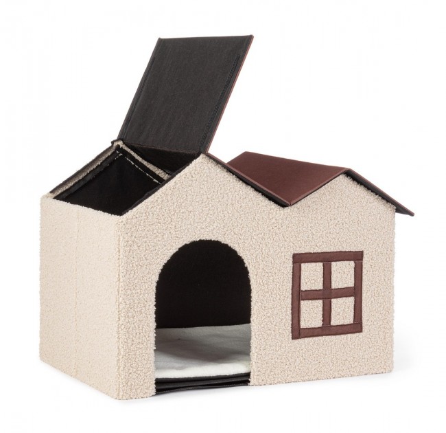 4x Casetta beige-marrone H40 x 58 x 41