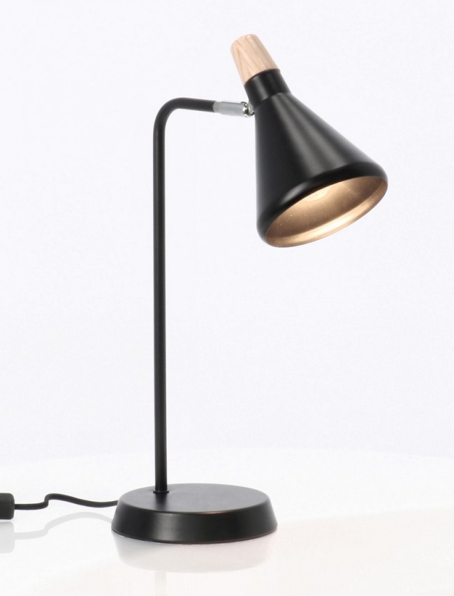 3x Lampada tavolo brill nera 26,5x15x46h