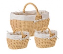 2x Cesta beige 26x20x15/21h e 46x32x24/33h