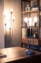 2x Lampada tavolo fiaccola 17x15x45h argento