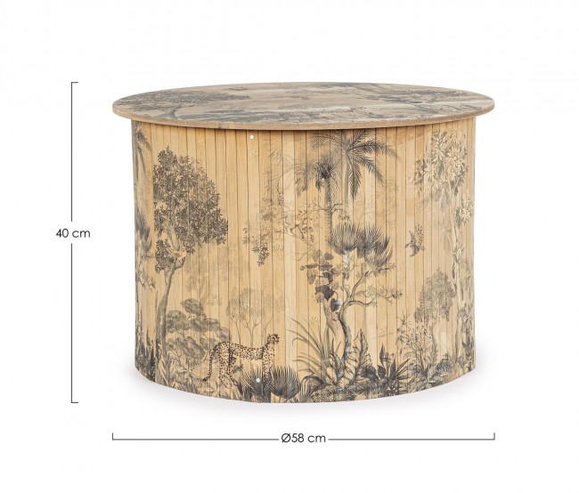 2x Tavolino in legno D.58x40h