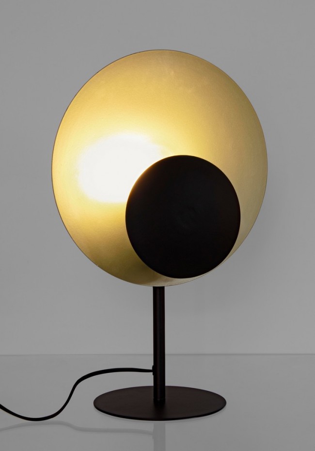 2x Lampada tavolo design nero-oro 30x17,5x46h