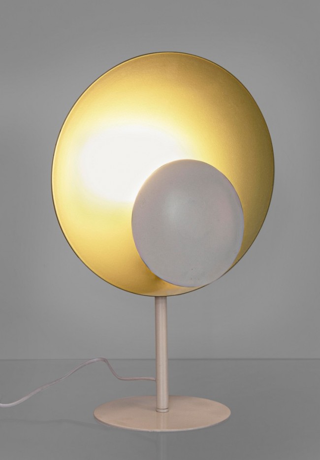 2x Lampada tavolo design bianco-oro 30x17,5x46h