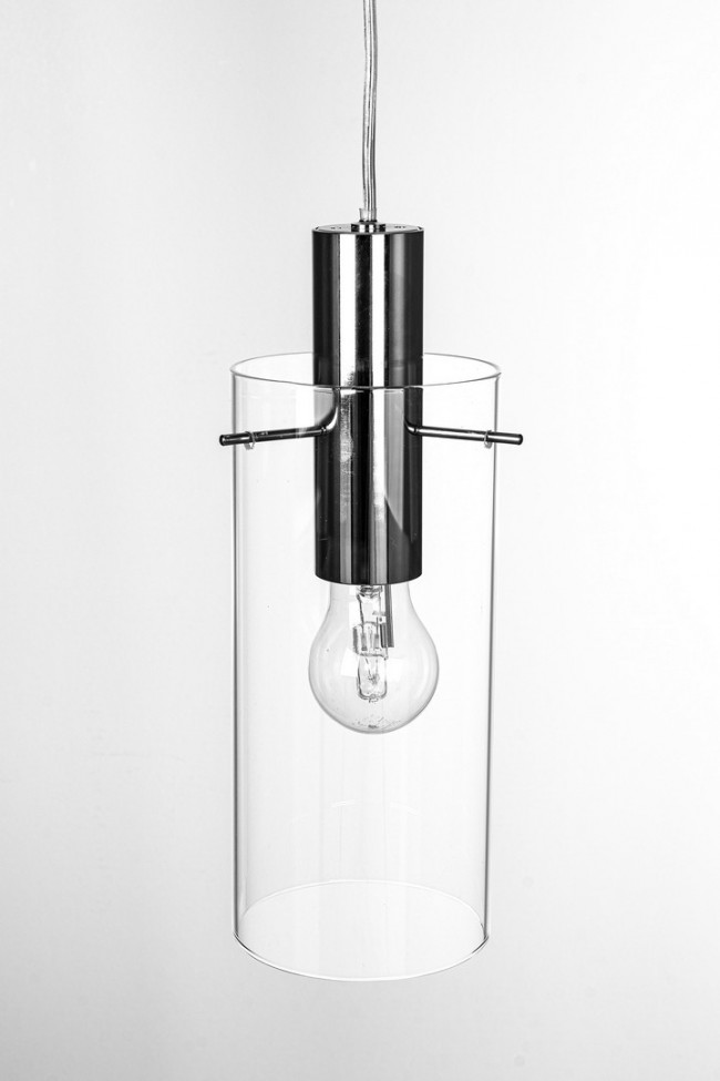 Lampadario 1 luce D.11x130h trasparente argento