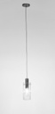 Lampadario 1 luce D.11x130h trasparente argento
