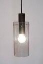 Lampadario 1 luce trasp. e nero D.11x130h