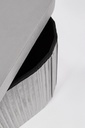 2x Pouf in velluto grigio 76x38x38