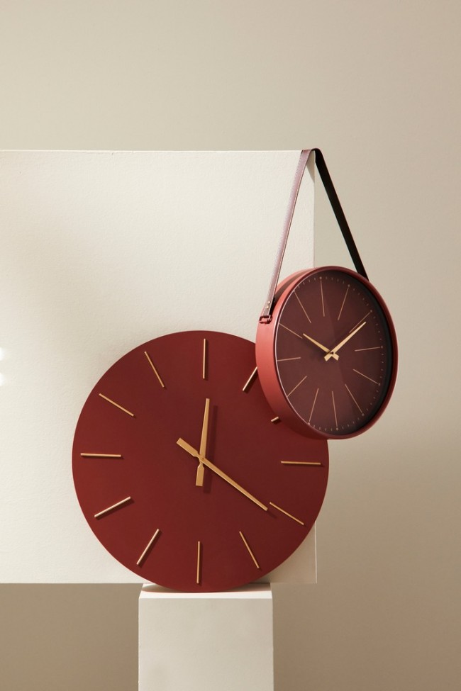 2x Orologio da parete mattone D.60x5h in legno