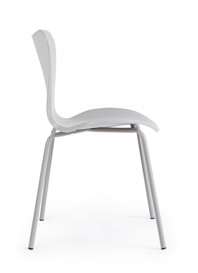 4x Sedia grigia 50x49,5x82 cm in plastica