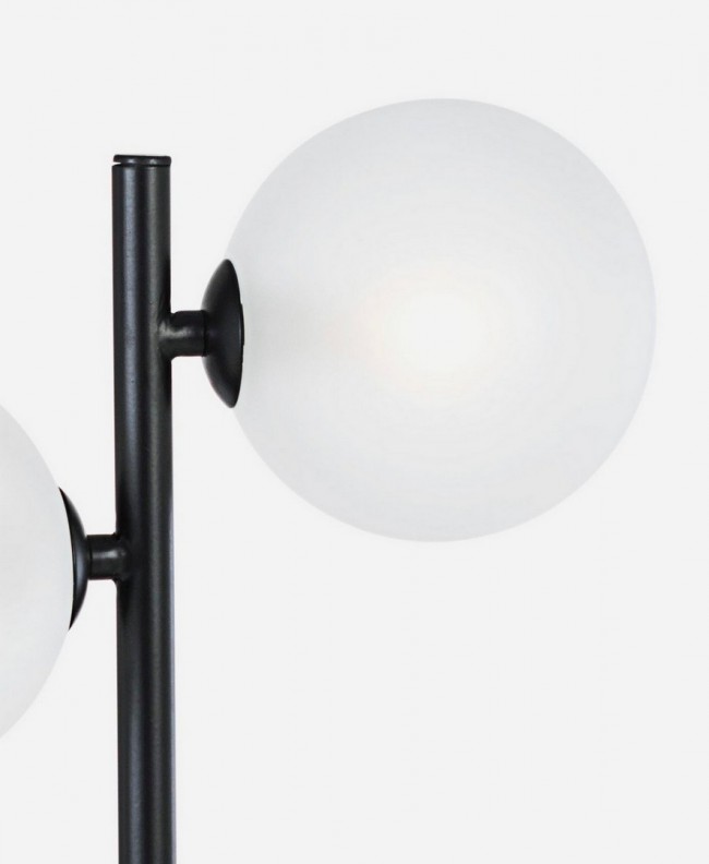 2x Lampada tavolo 31x17.5x54h nero 2 luci metallo