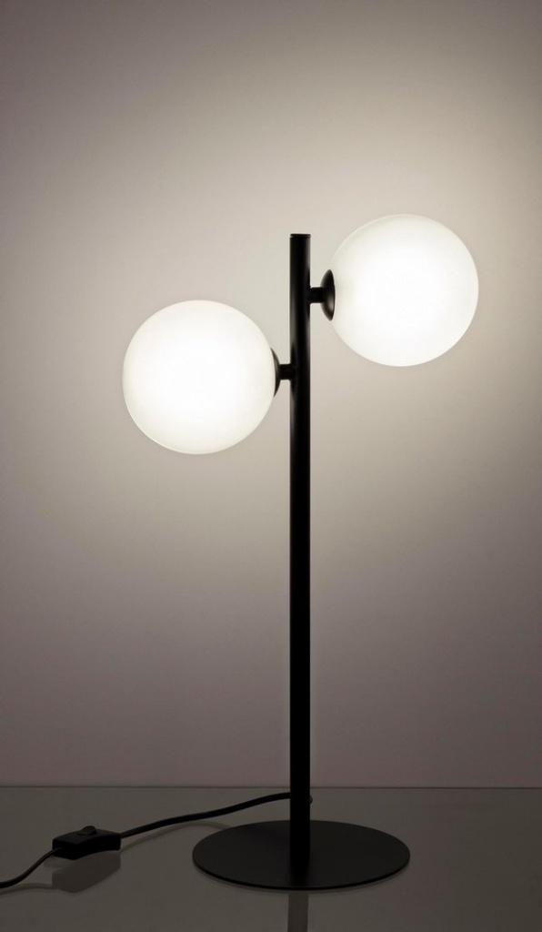 2x Lampada tavolo 31x17.5x54h nero 2 luci metallo
