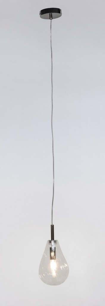 Lampadario 1 luce D.15x120h trasparente argento