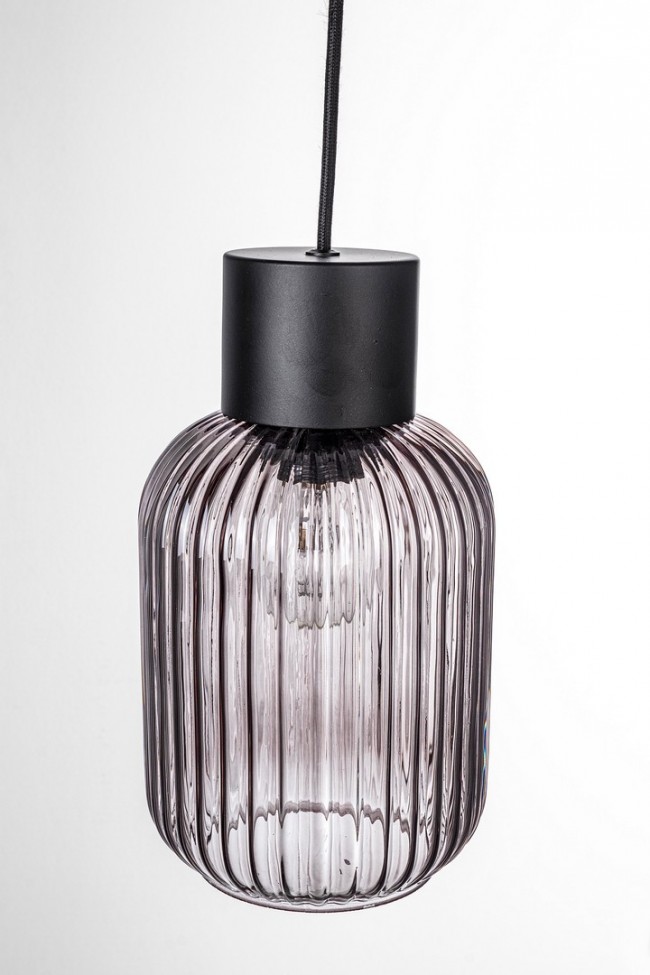 Lampadario 1 luce fumé-nero D.15x120h