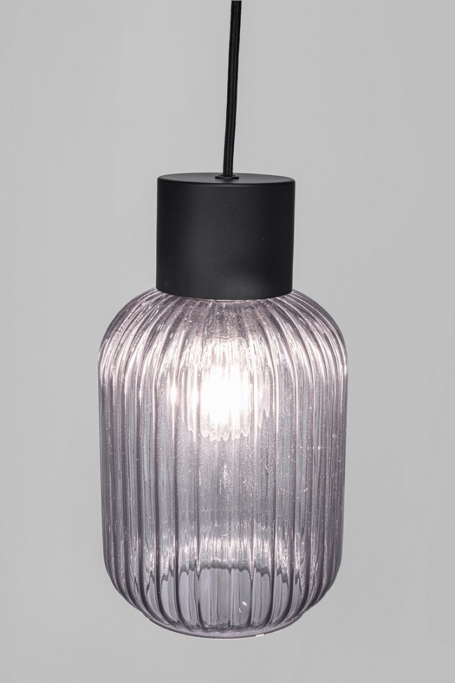 Lampadario 1 luce fumé-nero D.15x120h
