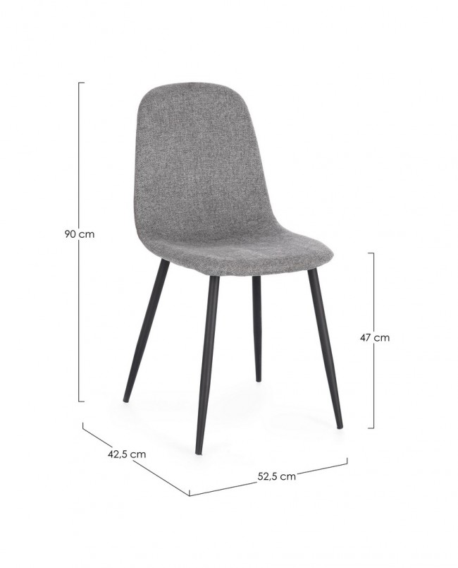 4x Sedia Irelia grigio scuro 52,5x42,5x90