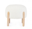 Sgabello Dayla bianco D.45x38h in bouclé
