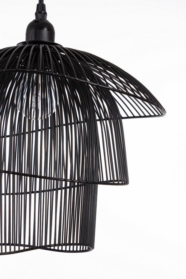 2x Lampadario ciad nero 30x29x26h in legno