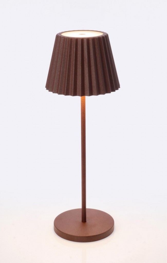 Lampada tavolo led marrone D.12,5 x 36h in metallo