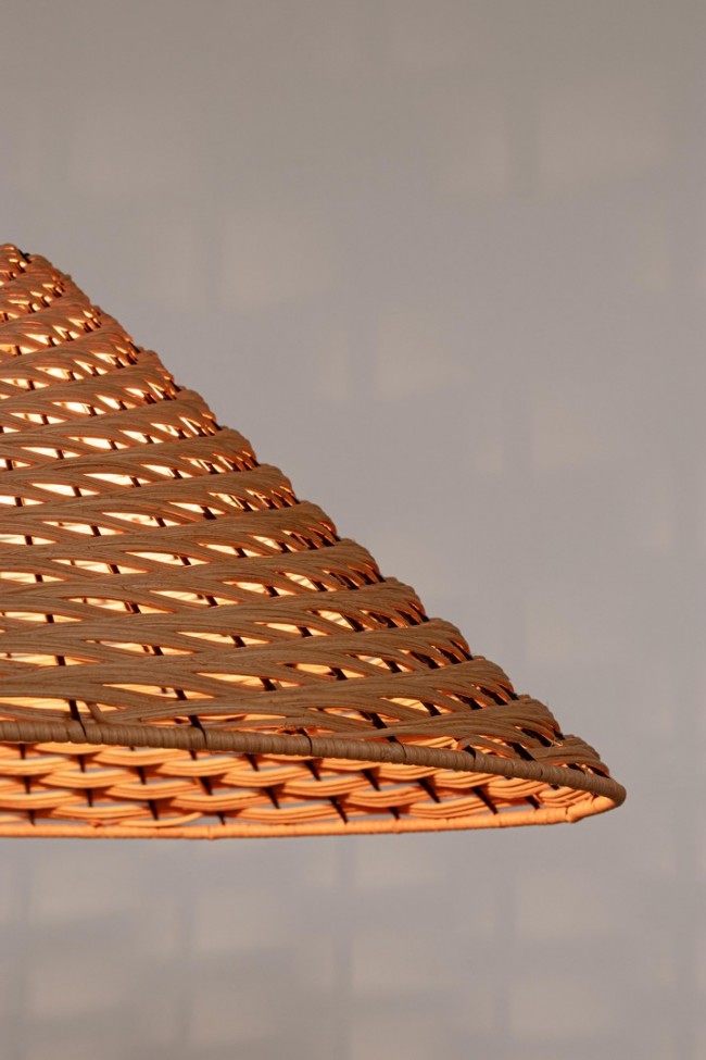 2x Lampadario gabon marrone D.50x20h in fibre naturali