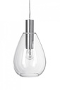 Lampadario 1 luce trasparente argento D.18,5x130h