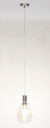 Lampadario 1 luce trasparente argento D.18,5x130h