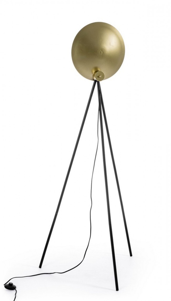 Piantana treppiede nero-oro 87x56x155h