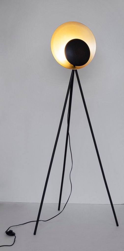 Piantana treppiede nero-oro 87x56x155h