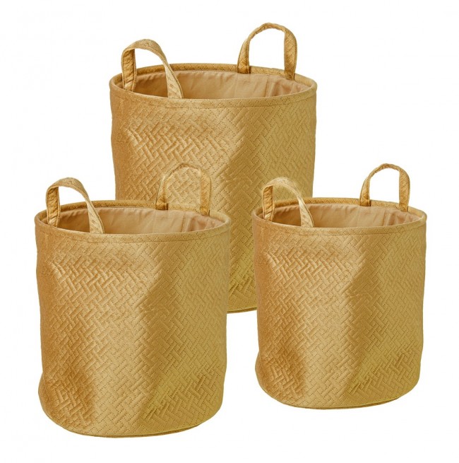 3x Oggetti in tessuto D.30x30h, D.34x34h, D.38x38h