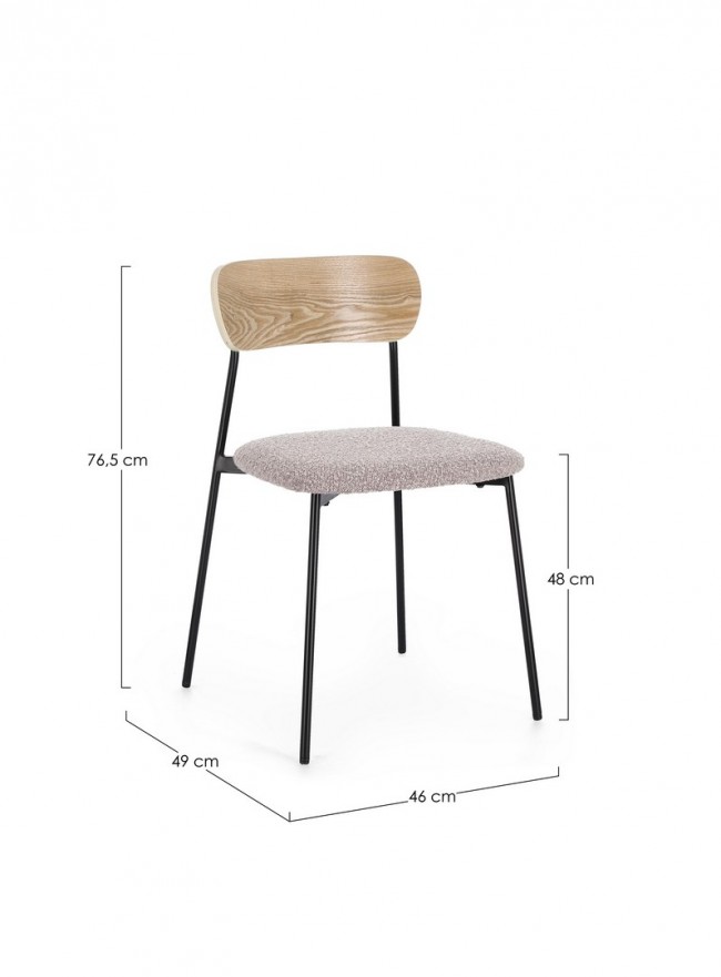 2x Sedia Genevieve Visone 46x49x76.5h