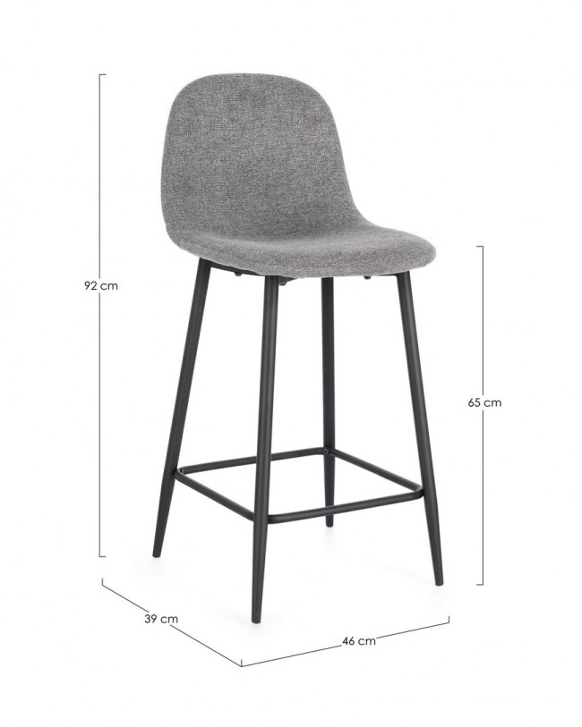 2x Sgabello cucina grigio scuro 46x39x92