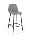 2x Sgabello cucina grigio scuro 46x39x92