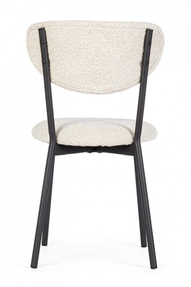 2x Sedia naturale bouclé 47x50x77.5