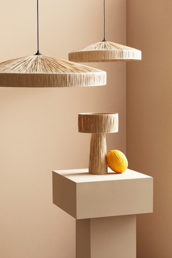Lampada tavolo Kanda naturale D.25x38h