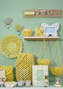 4x Vaso pensile farfalla giallo 20x20x46