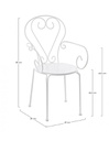 4x Sedia bianca in metallo 49x49x89h