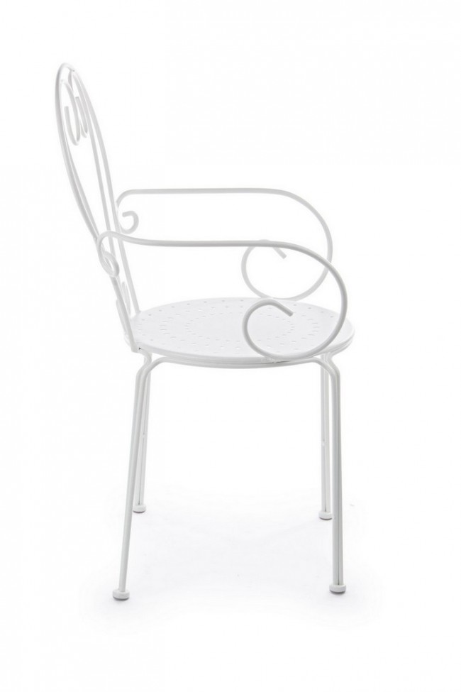 4x Sedia bianca in metallo 49x49x89h