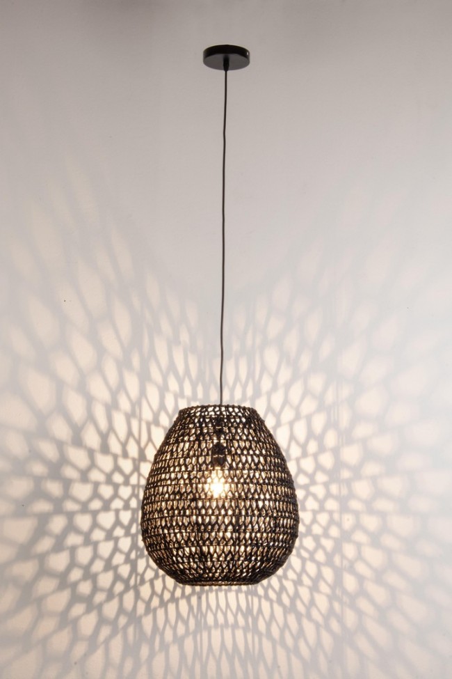Lampadario Zambia nero D.38x42h in metallo