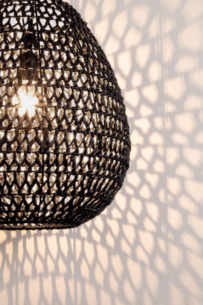 Lampadario Zambia nero D.38x42h in metallo