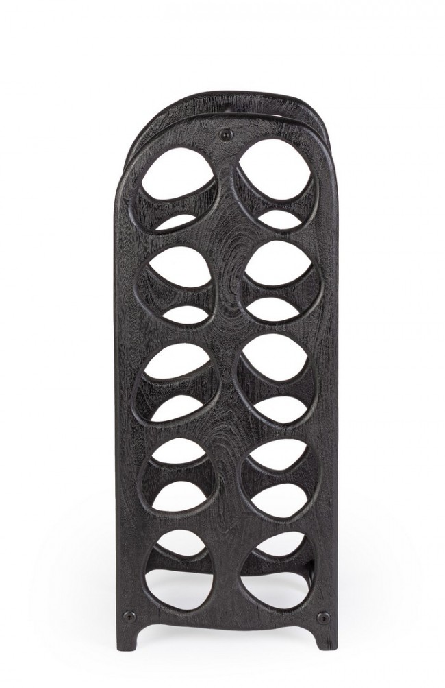 P.Bottiglie 27x20x67 cm in legno nero