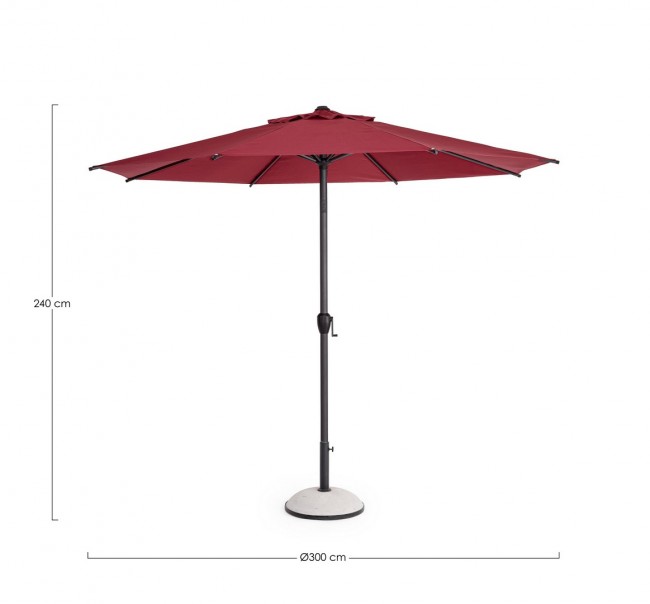 Ombrellone antracite burgundy D.300x240h