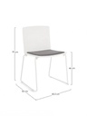 4x Sedia bianca 43.5x50x79h