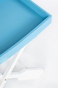 Tavolo pieghevole bianco-azzurro 76x40x66h