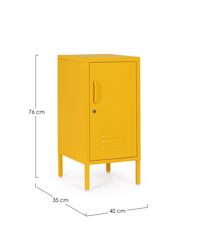 Comodino giallo 40x35x76h in acciaio
