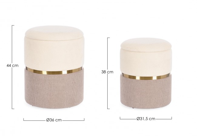 Pouf contenitore radinka D.31.5x38h, D.36x44h