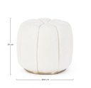 Pouff bianco D.44 x 39h in tessuto