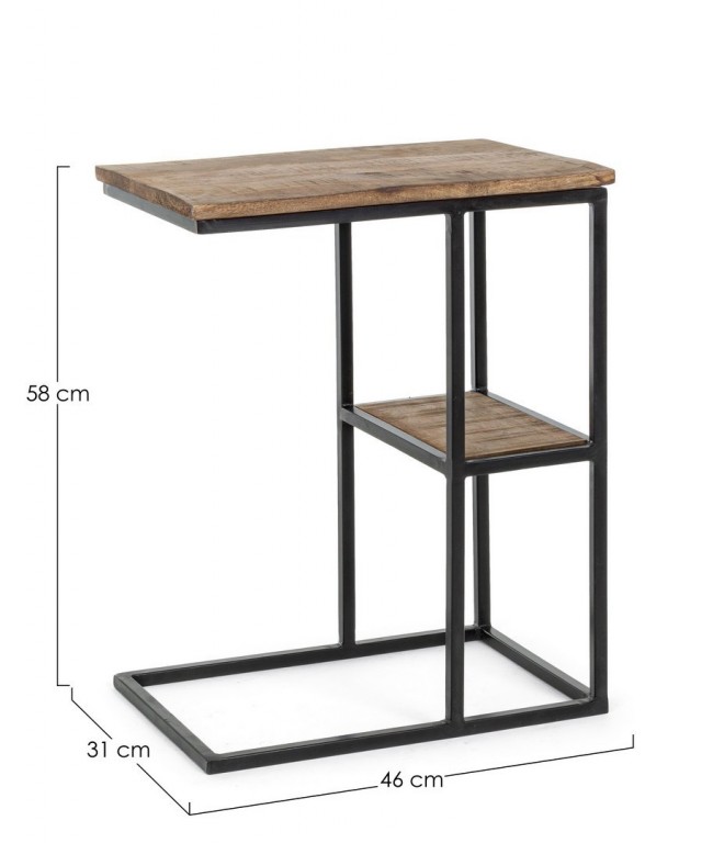 Tavolino C-ripiano 46x31x58 in legno