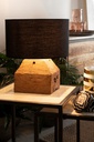 Lampada tavolo nero D.35x40h in legno