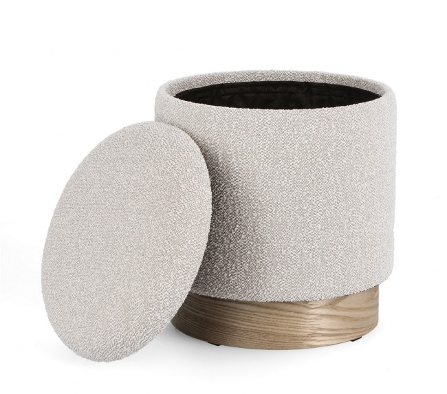 Pouf contenitore grigio D.30.5x35h, D.37x42h