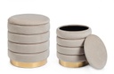 Pouf contenitore darina beige D.36x38h, D.40x44h
